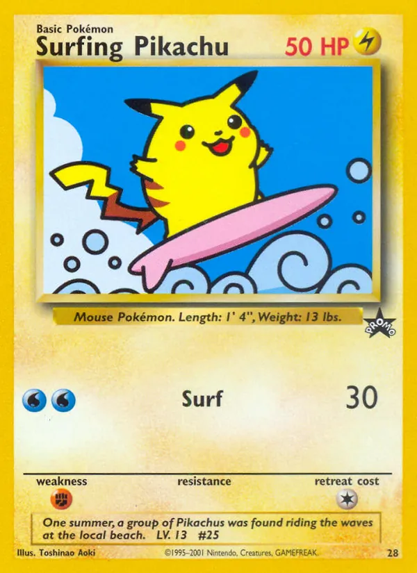 Surfing Pikachu #28 – Wizards Black Star Promos card