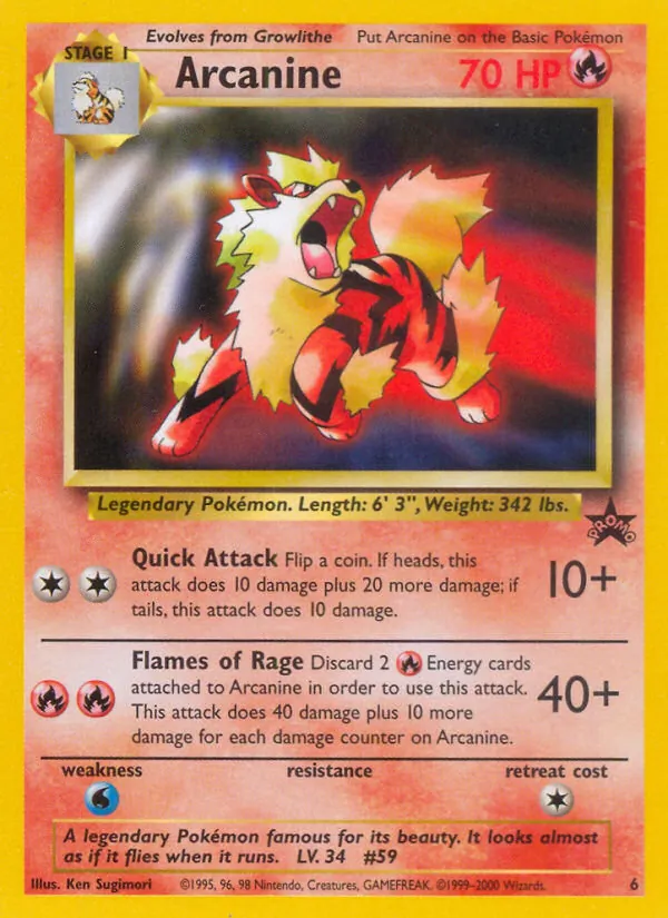 Arcanine #6 – Wizards Black Star Promos card