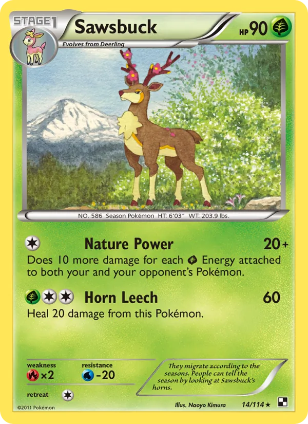 Sawsbuck #14 – Black & White card