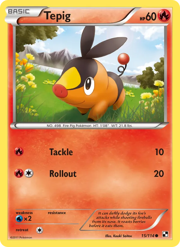 Tepig #15 – Black & White card