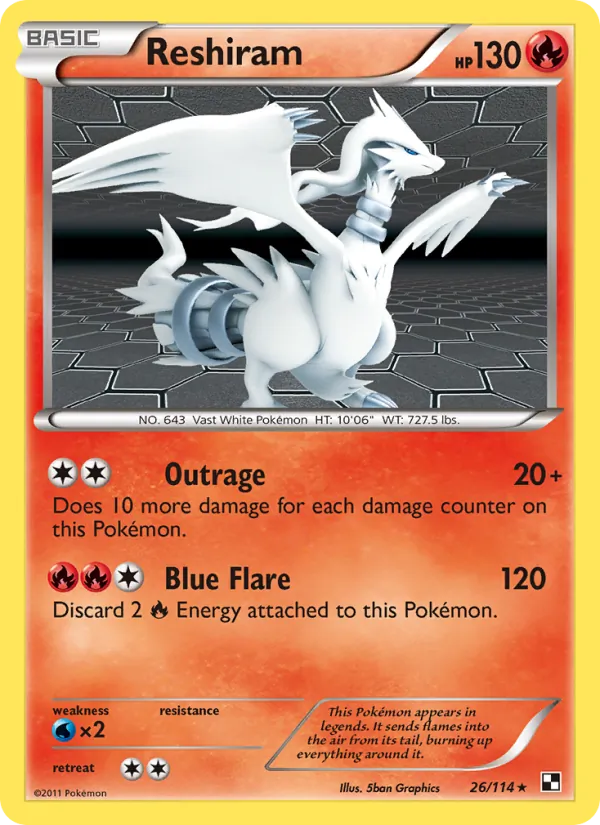 Reshiram #26 – Black & White card