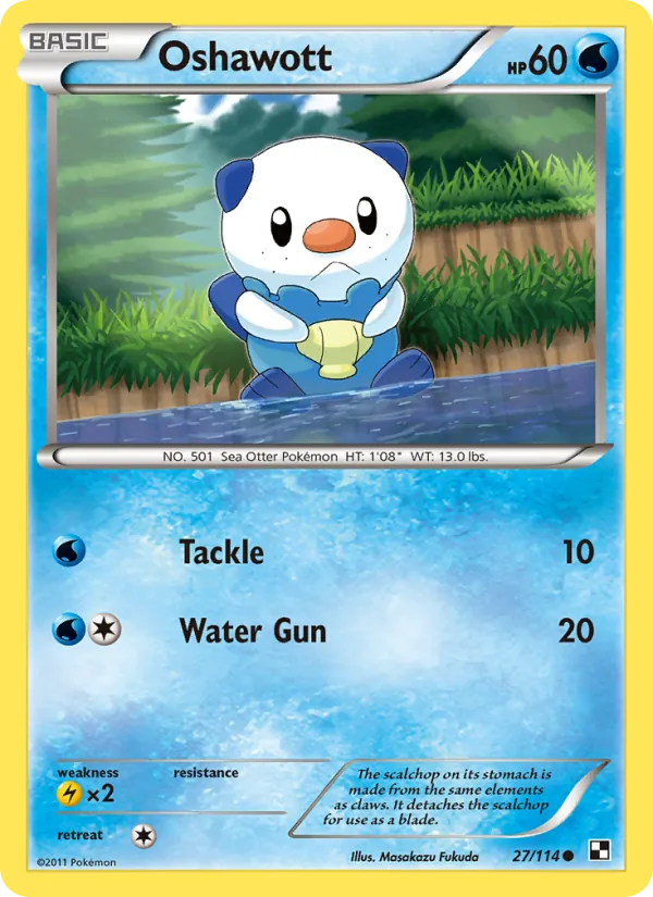 Oshawott #27 – Black & White card