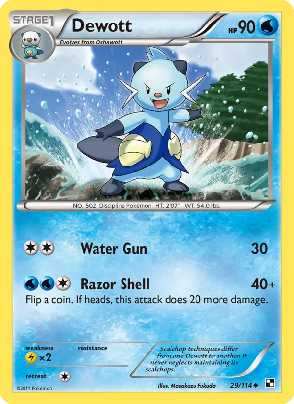 Dewott #29 – Black & White card