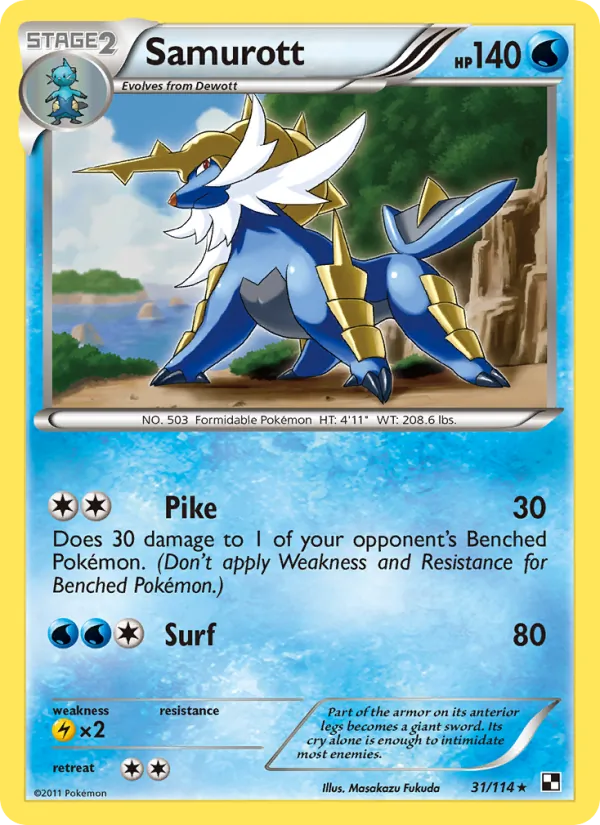 Samurott #31 – Black & White card
