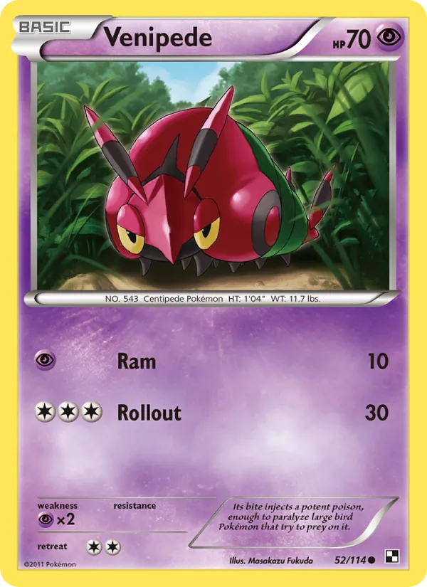 Venipede #52 – Black & White card