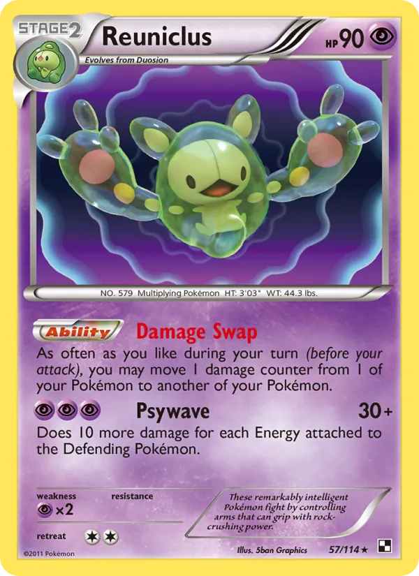 Reuniclus #57 – Black & White card