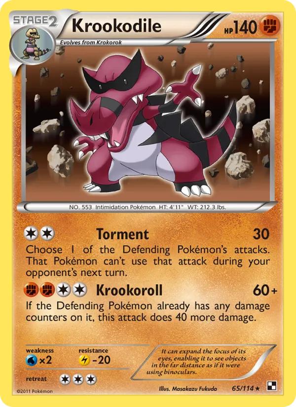 Krookodile #65 – Black & White card