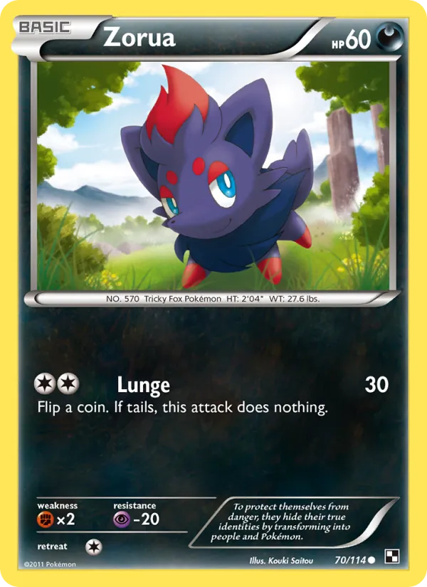 Zorua #70 – Black & White card