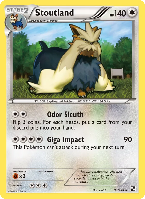 Stoutland #83 – Black & White card