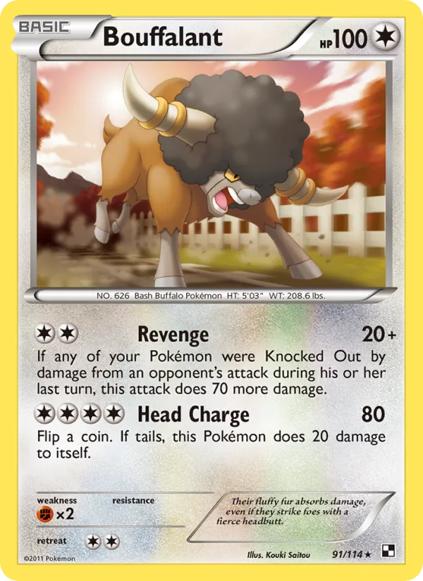 Bouffalant #91 – Black & White card