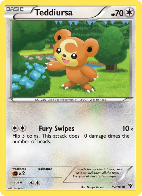 Teddiursa #75 – Plasma Blast card