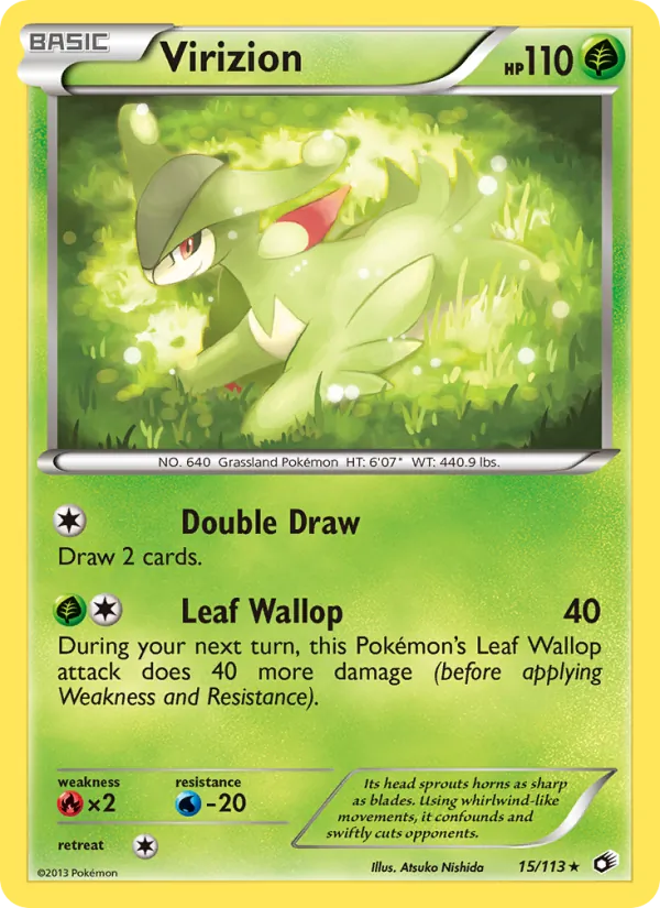 Virizion #15 – Legendary Treasures card