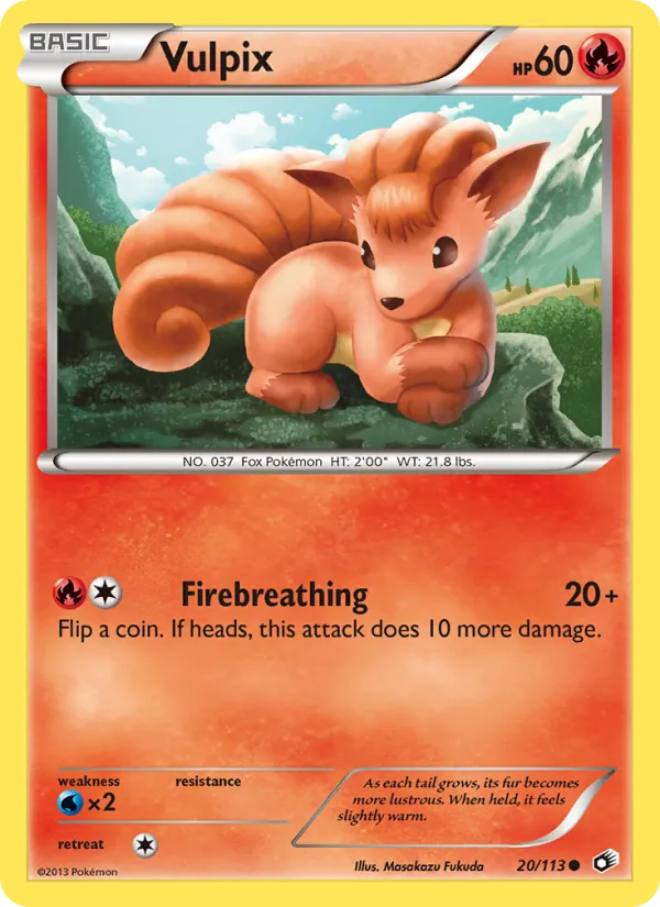 Vulpix #20 – Legendary Treasures card
