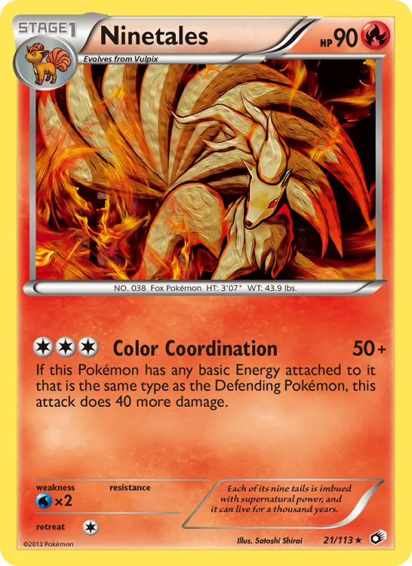 Ninetales #21 – Legendary Treasures card