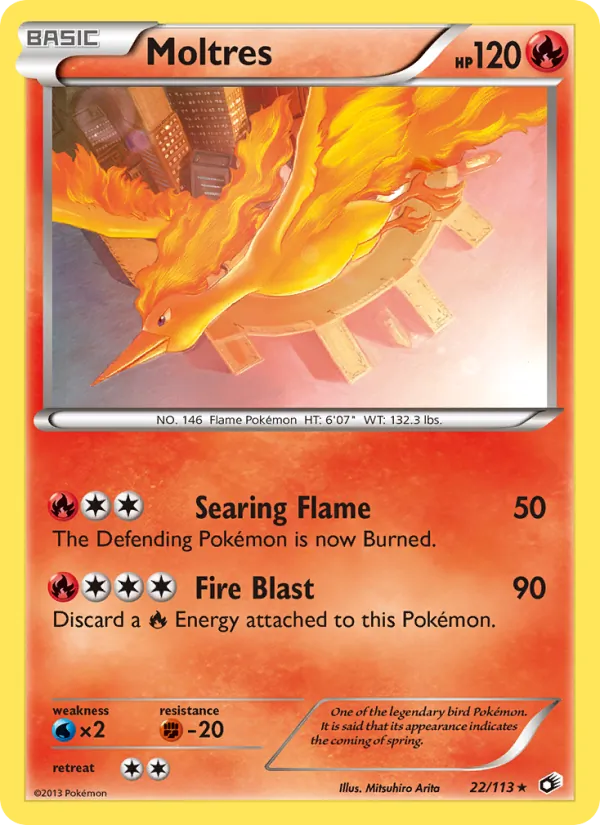 Moltres #22 – Legendary Treasures card