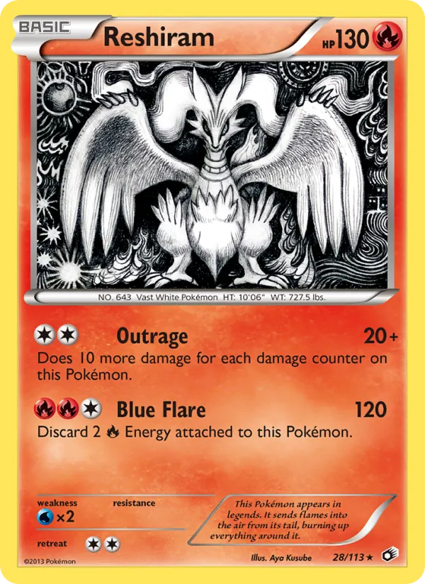 Reshiram #28 – Legendary Treasures card