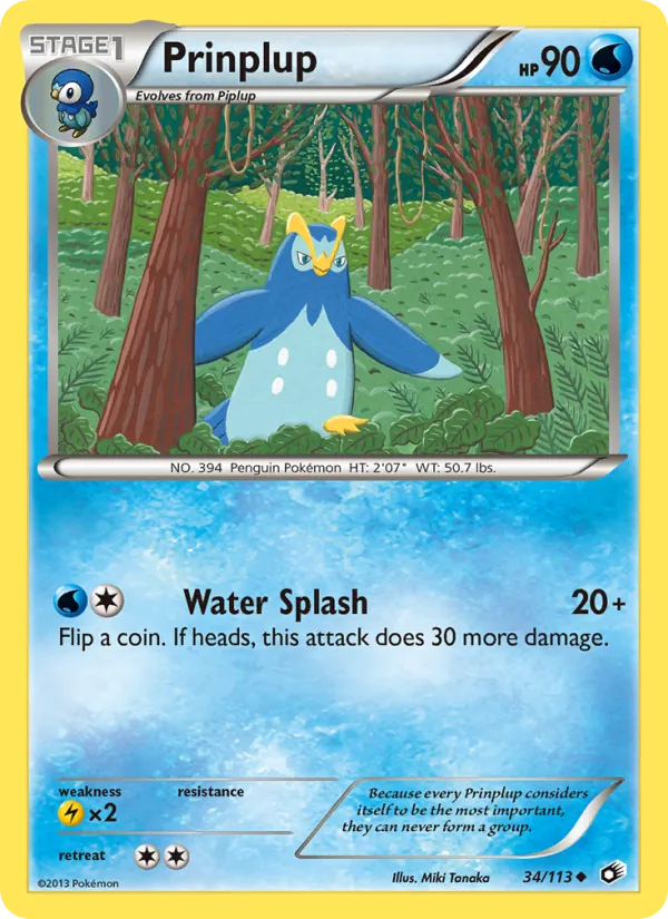 Prinplup #34 – Legendary Treasures card