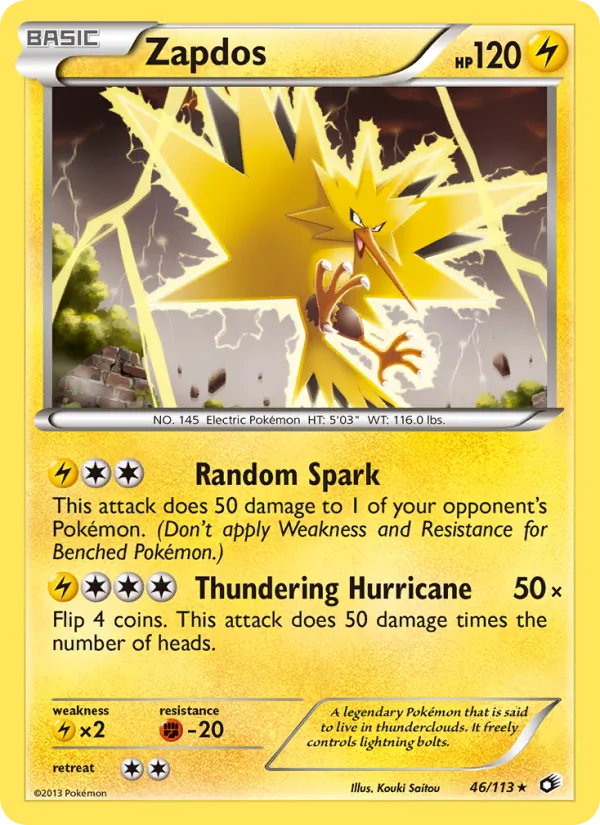 Zapdos #46 – Legendary Treasures card