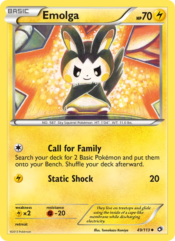 Emolga #49 – Legendary Treasures card