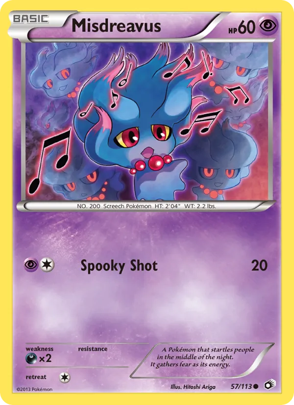 Misdreavus #57 – Legendary Treasures card