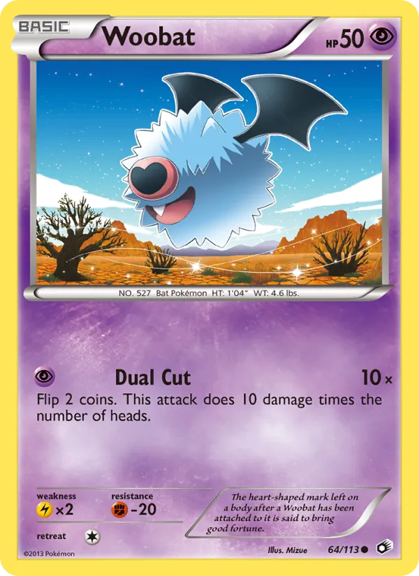 Woobat #64 – Legendary Treasures card