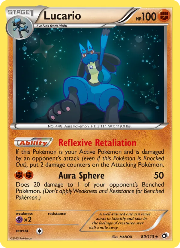 Lucario #80 – Legendary Treasures card