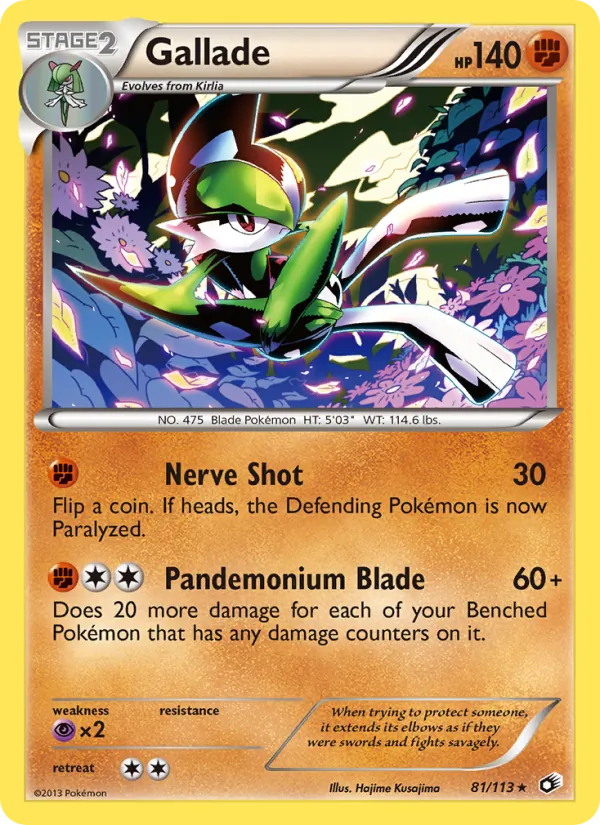 Gallade #81 – Legendary Treasures card