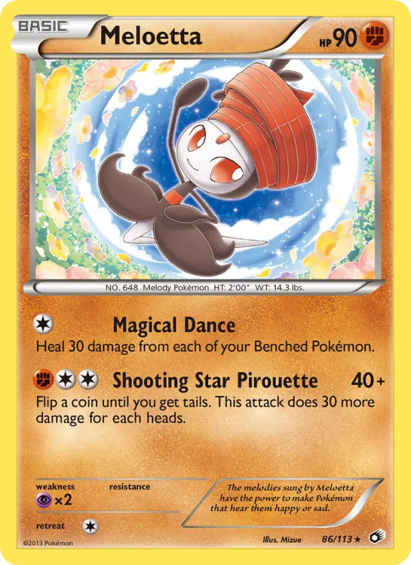 Meloetta #86 – Legendary Treasures card