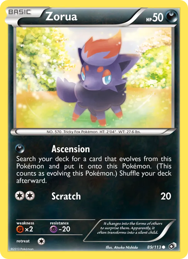 Zorua #89 – Legendary Treasures card