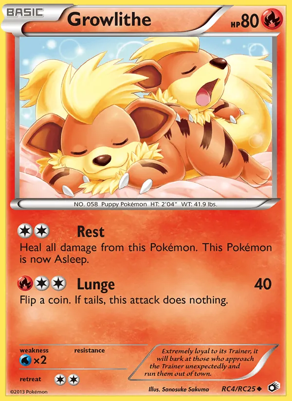 Growlithe #RC4 – Legendary Treasures card