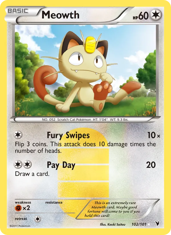 Meowth #102 – Noble Victories card