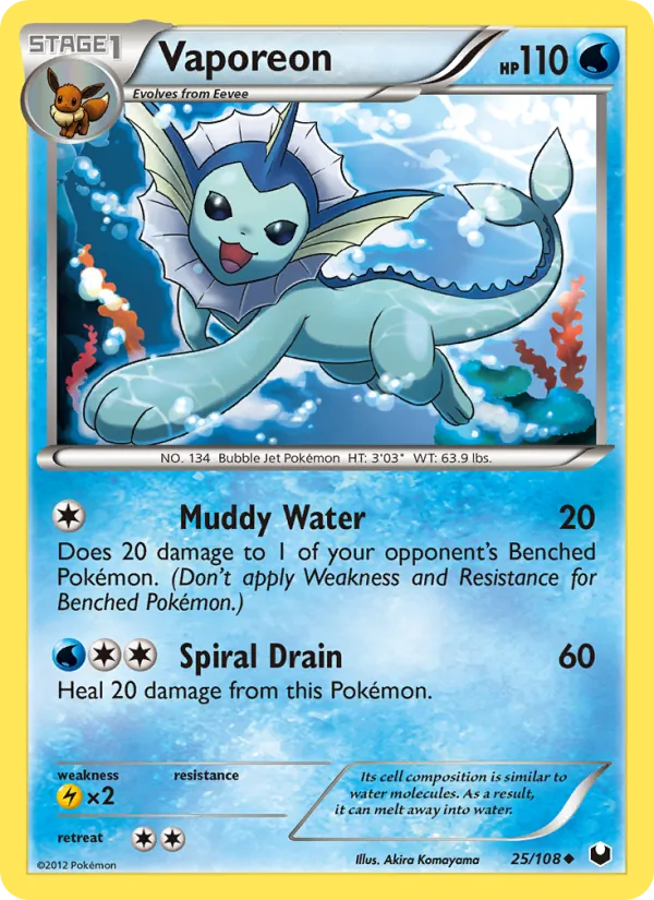Vaporeon #25 – Dark Explorers card