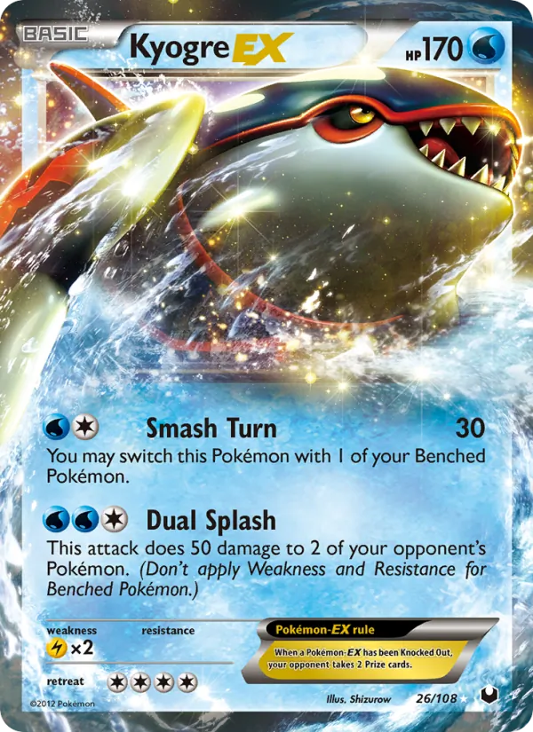 Kyogre-EX #26 – Dark Explorers card