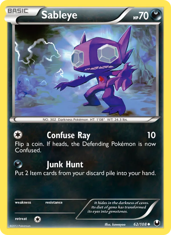 Sableye #62 – Dark Explorers card