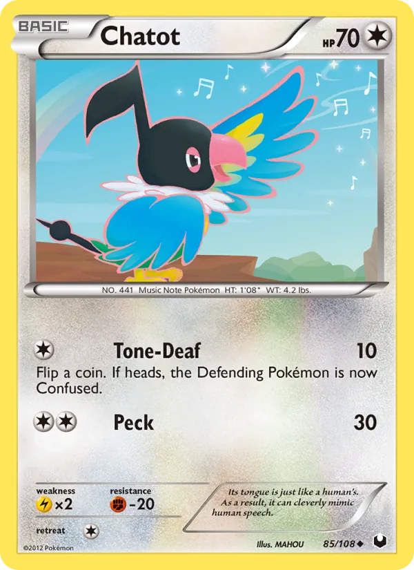 Chatot #85 – Dark Explorers card