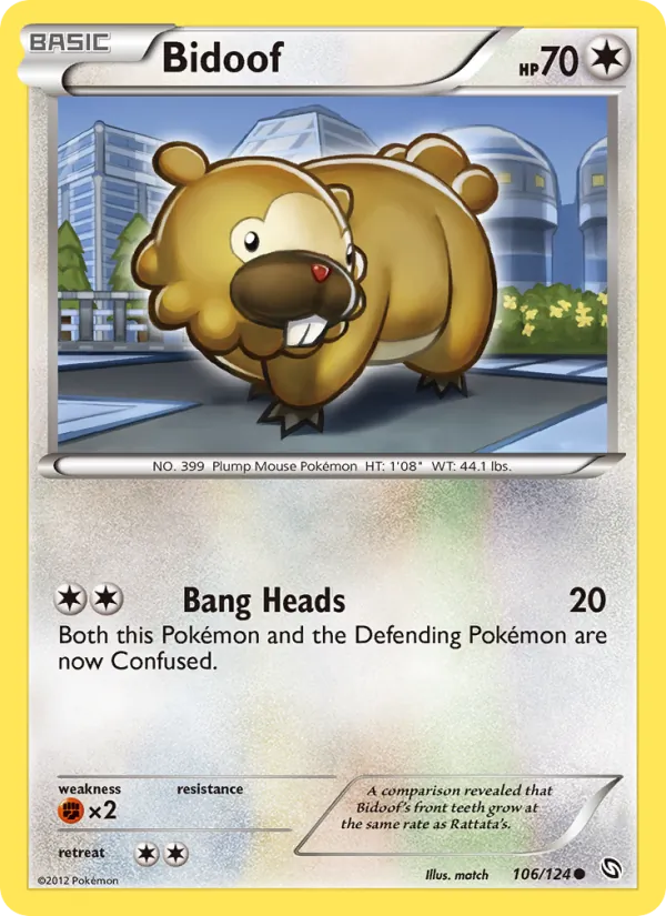 Bidoof #106 – Dragons Exalted card