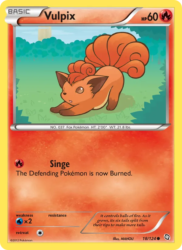 Vulpix #18 – Dragons Exalted card