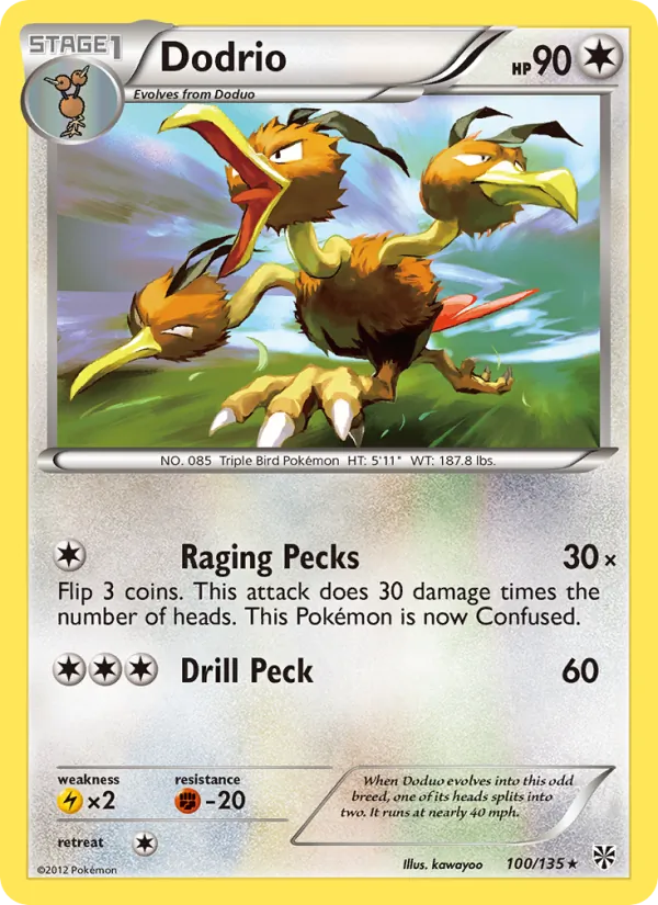 Dodrio #100 – Plasma Storm card