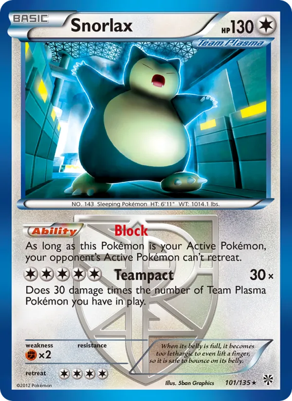 Snorlax #101 – Plasma Storm card