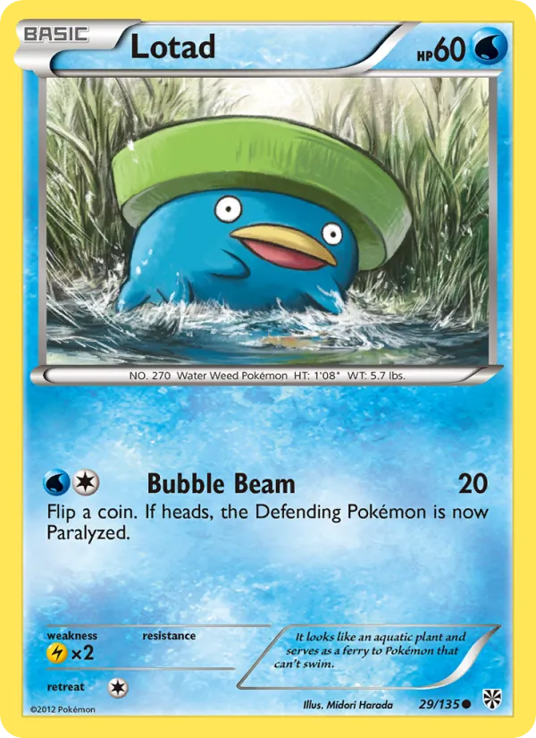 Lotad #29 – Plasma Storm card