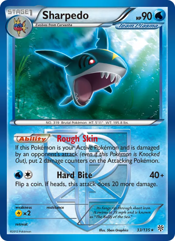 Sharpedo #33 – Plasma Storm card