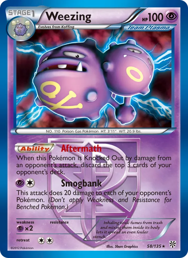 Weezing #58 – Plasma Storm card