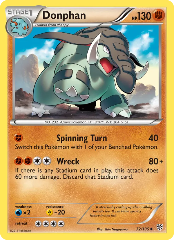 Donphan #72 – Plasma Storm card