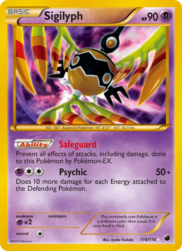 Sigilyph #118 – Plasma Freeze card