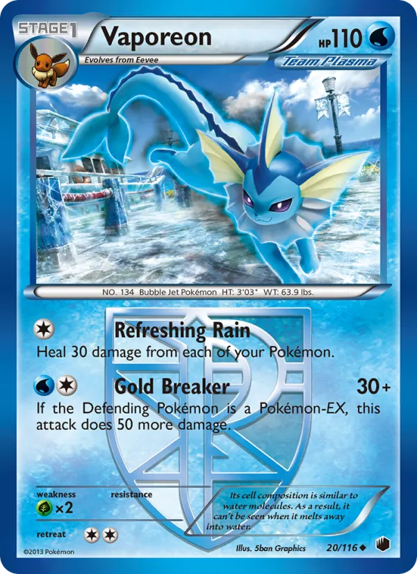 Vaporeon #20 – Plasma Freeze card