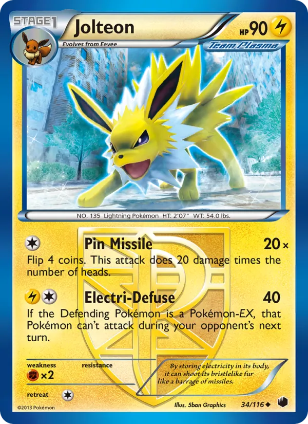 Jolteon #34 – Plasma Freeze card