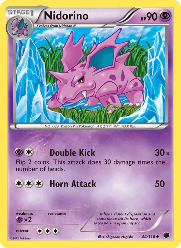 Nidorino #44 – Plasma Freeze card