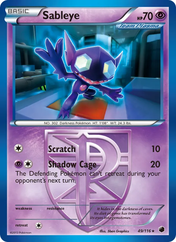 Sableye #49 – Plasma Freeze card