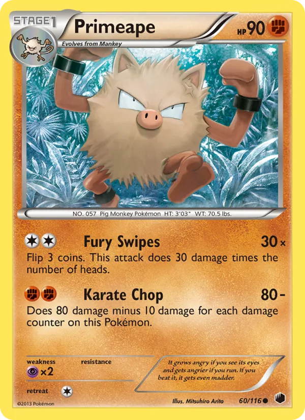 Primeape #60 – Plasma Freeze card