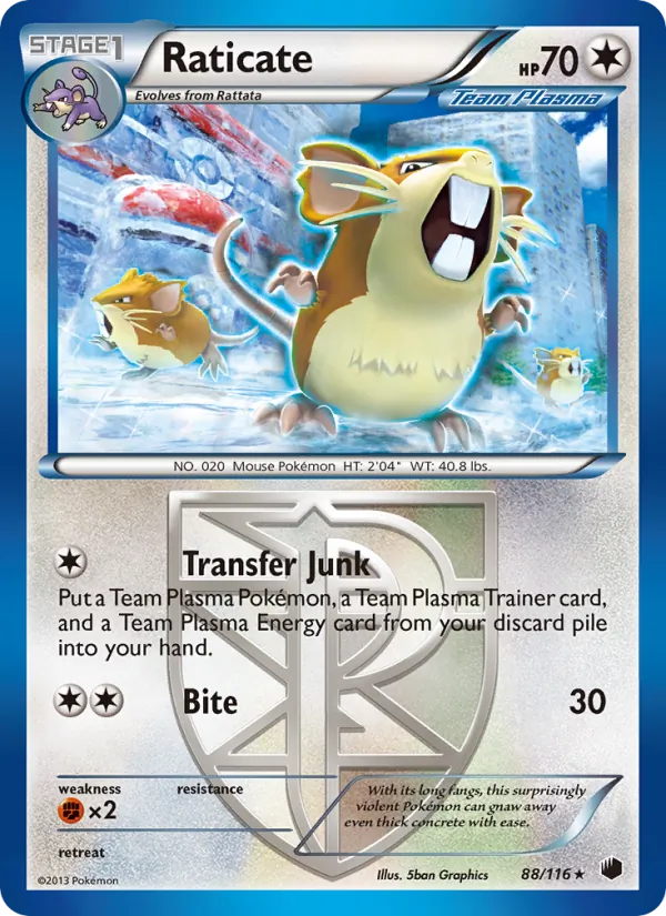 Raticate #88 – Plasma Freeze card